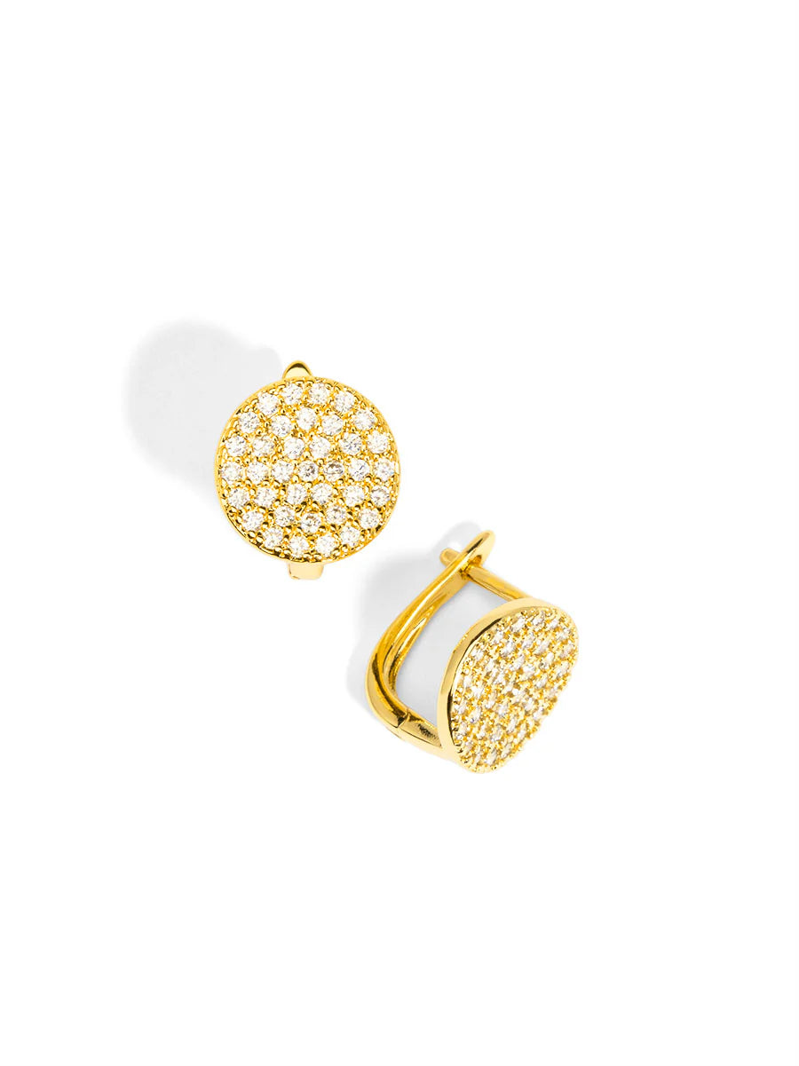 RHO Jewelry Button Pave Earrings