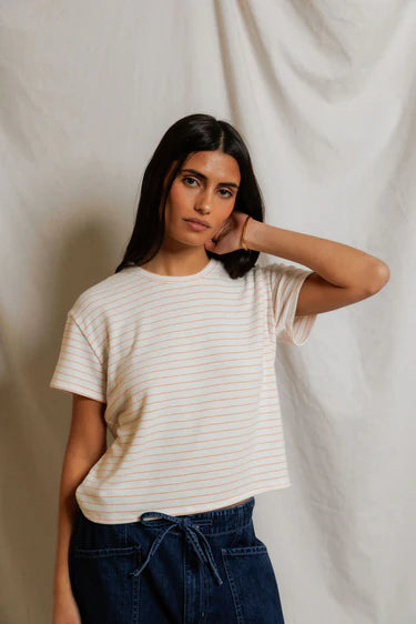 PerfectWhiteTee Erin Stripe Crew Tee