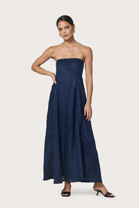Lusana Talia Linen Maxi Dress