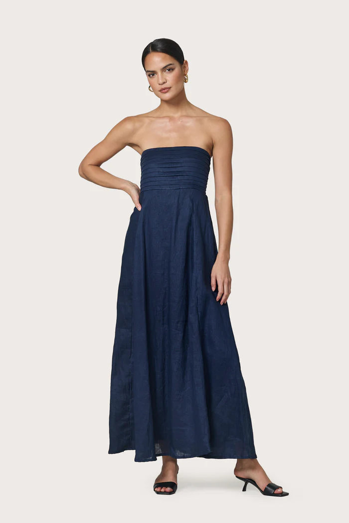 Lusana Talia Linen Maxi Dress