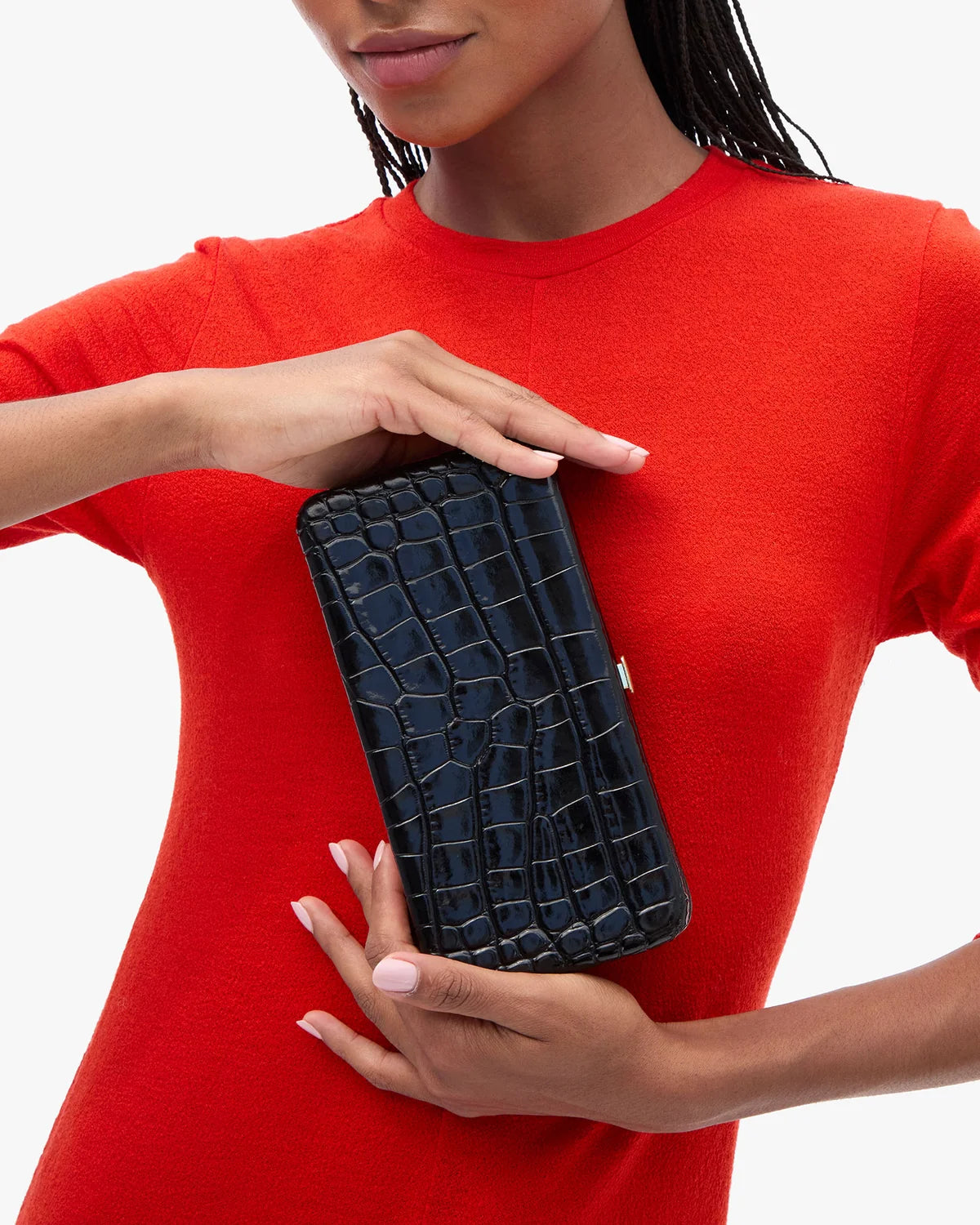Clare V Le Tabac Croco Leather Clutch