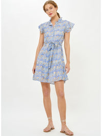 Oliphant Ruffle Collar Button Floral Mini Dress