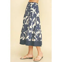 Pinch Floral Print Tiered Midi Skirt