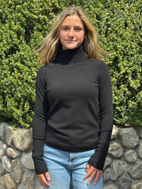 Kinross Cashmere Chunky Trim Turtleneck