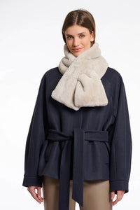 Rino & Pelle Stip Faux Fur Scarf