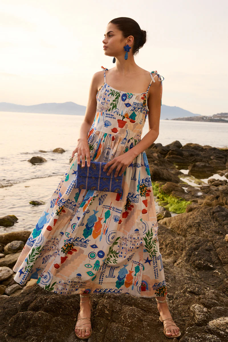 Oliphant Scarlett Corfu Print Maxi Dress
