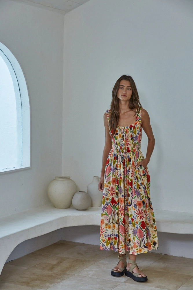 By Together Sleeveless Floral Print Dress