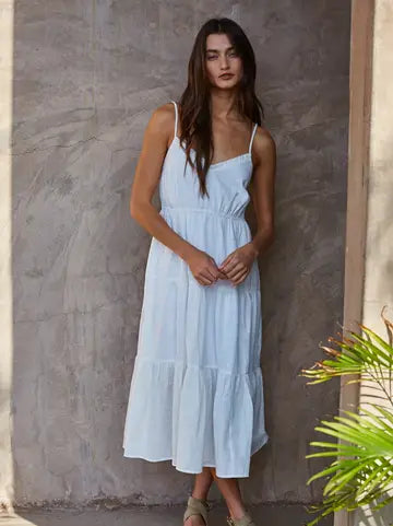 By Together V-Neck Tiered Midi Dress