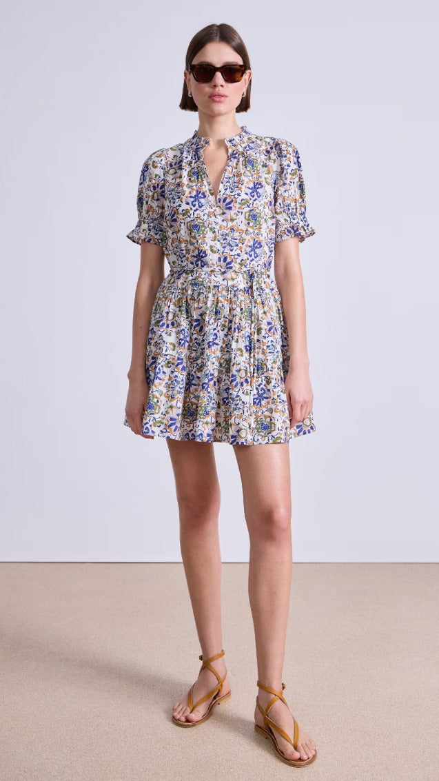 Apiece Apart Las Almas Batik Floral Cream Dress