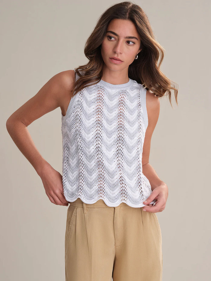 525 America Kayla Chevron Scalloped Tank