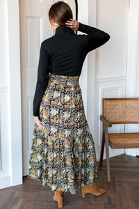 Emerson Fry Shirred Story Print Skirt