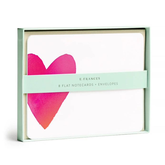 E. Frances Big Heart Flat Notes Boxed Notecards