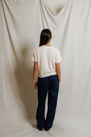 PerfectWhiteTee Erin Stripe Crew Tee