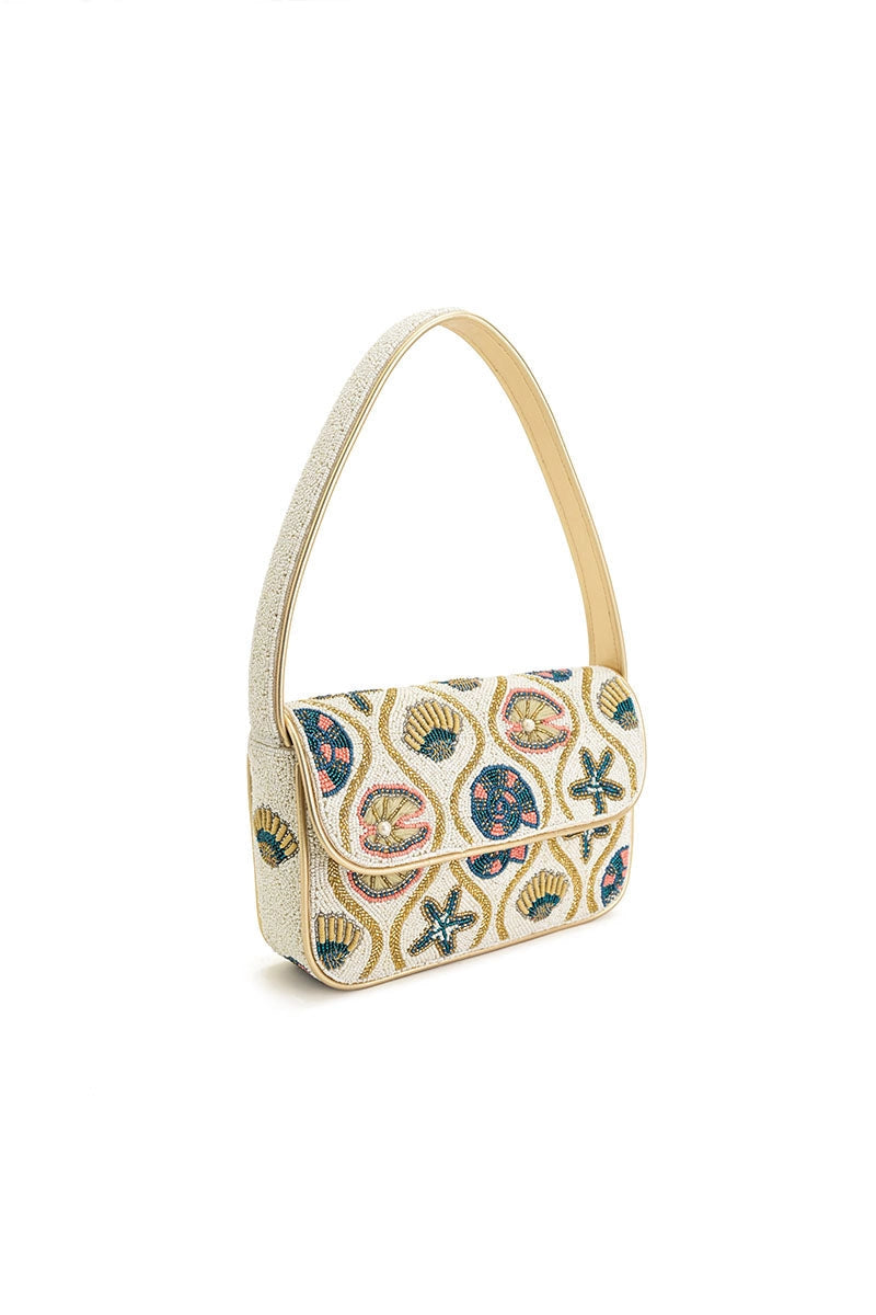 America & Beyond Sunlit Shore Embellished Shoulder Bag