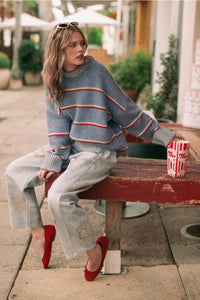 Miou Muse Stripe Crew Sweater