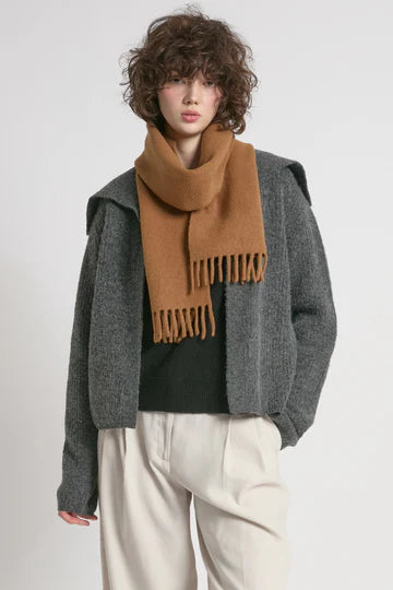 Look by M Wool Blend Fringe Trim Scarf