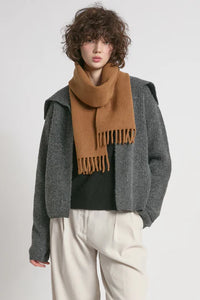 Look by M Wool Blend Fringe Trim Scarf