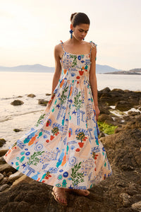 Oliphant Scarlett Corfu Print Maxi Dress