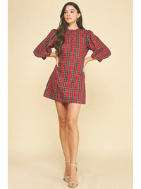 Pinch Plaid Mini Dress