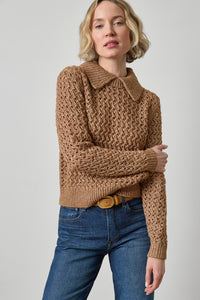 Lilla P Textured Polo Sweater