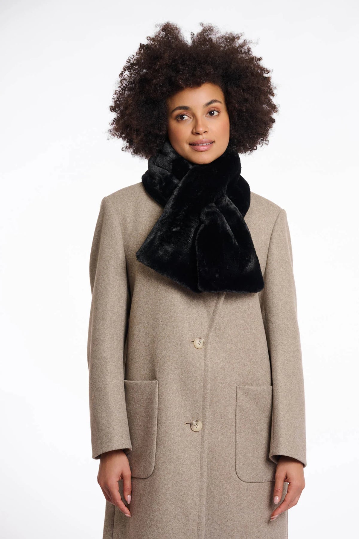Rino & Pelle Stip Faux Fur Scarf