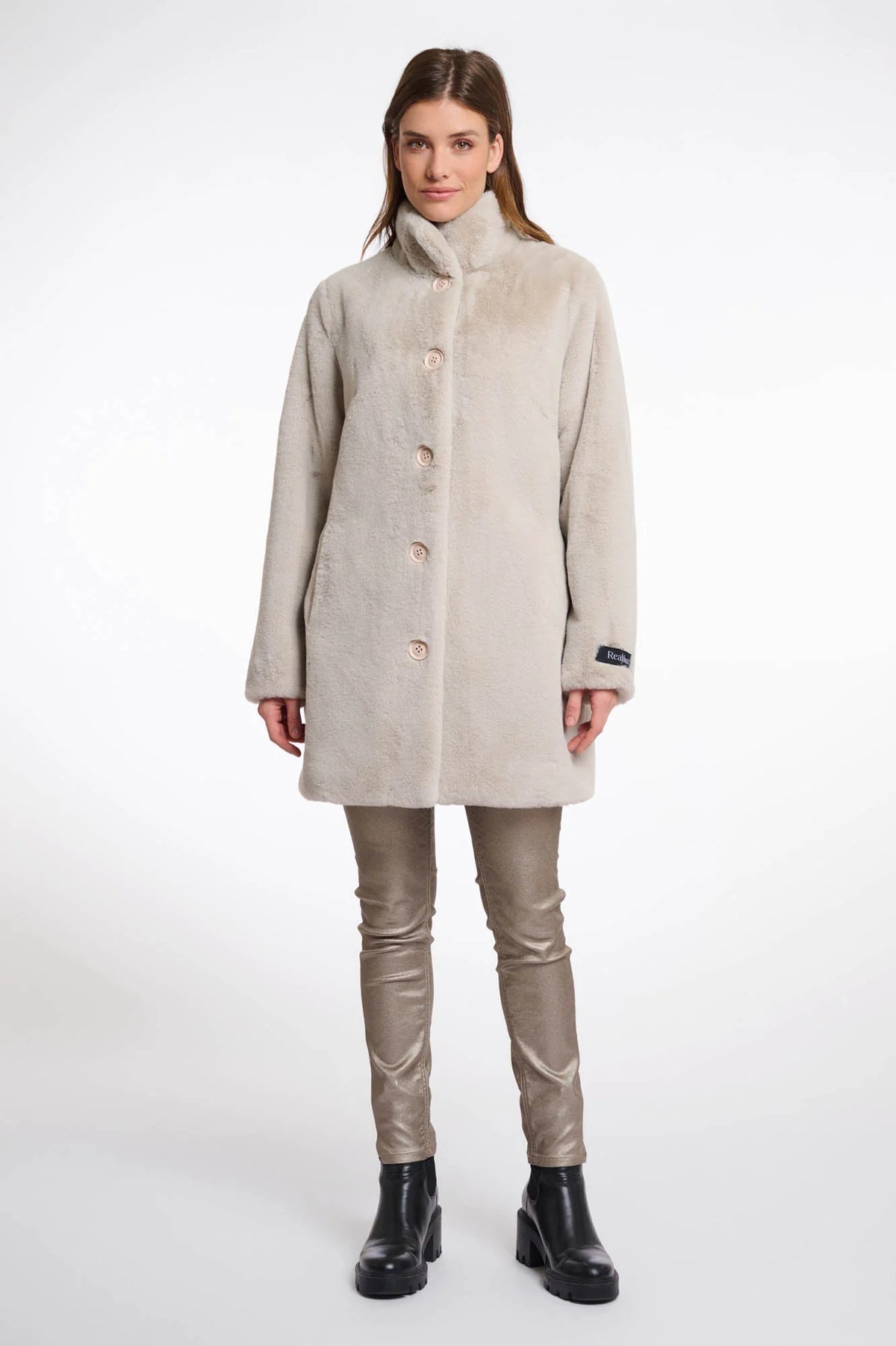 Rino & Pelle Nonna Single Breasted Faux Fur Coat