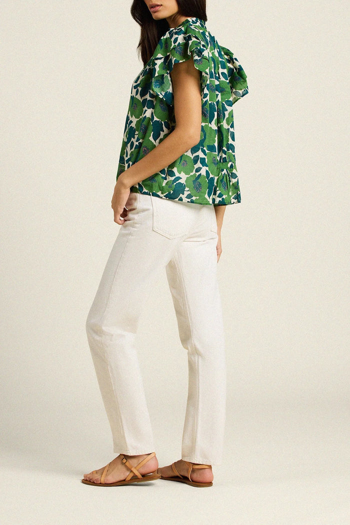 Trovata Birds of Paradis Violette Vega Floral Print Top