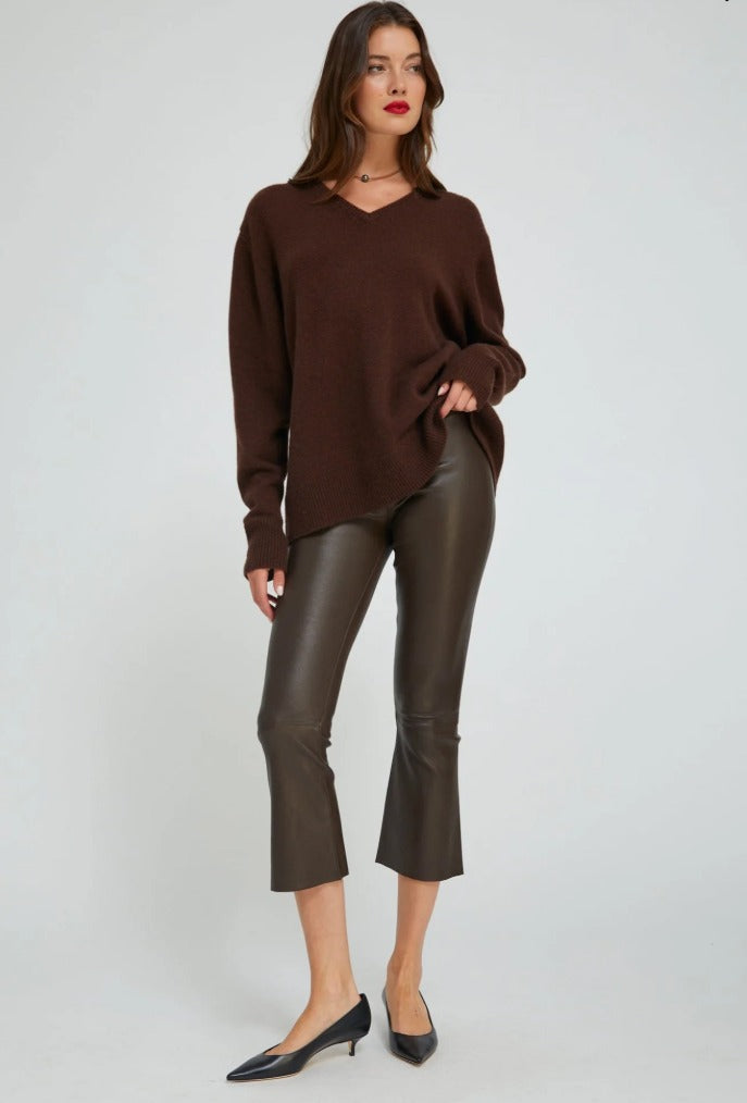 SPRWMN Crop Americano Leather Crop Flare