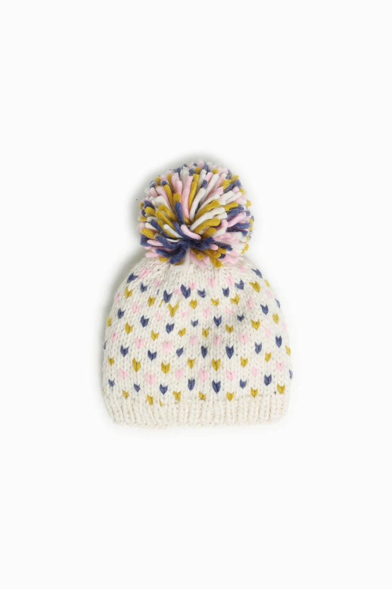 Look by M Multi Mini Heart PomPom Hat