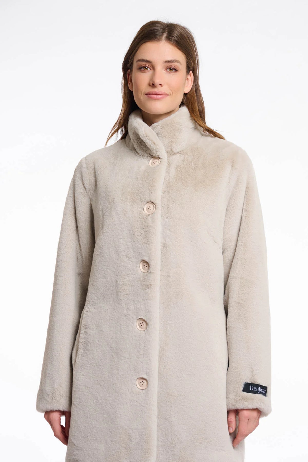 Rino & Pelle Nonna Single Breasted Faux Fur Coat