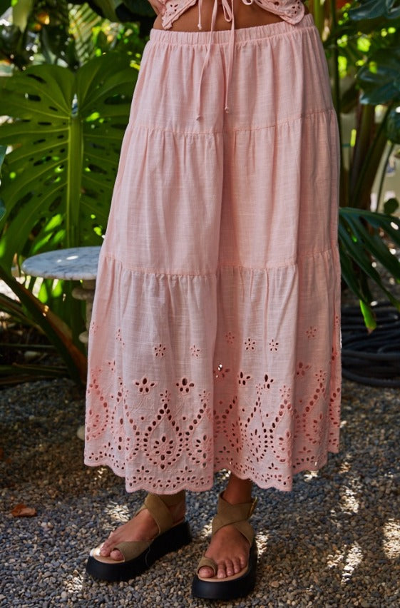 By Together Embroidered Ruffle Skirt