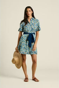 Trovata Birds of Paradis Martinique Cielo Floral Dress