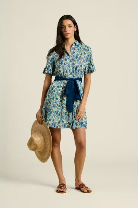 Trovata Birds of Paradis Martinique Cielo Floral Dress