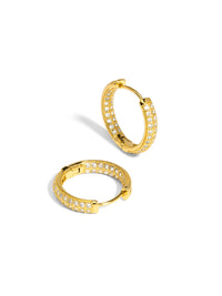 RHO Jewelry Pave Round Huggies