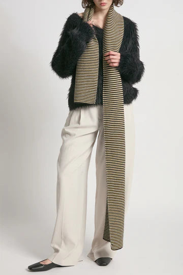 Look by M Striped Stitch Scarf