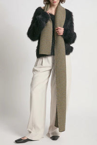 Look by M Striped Stitch Scarf