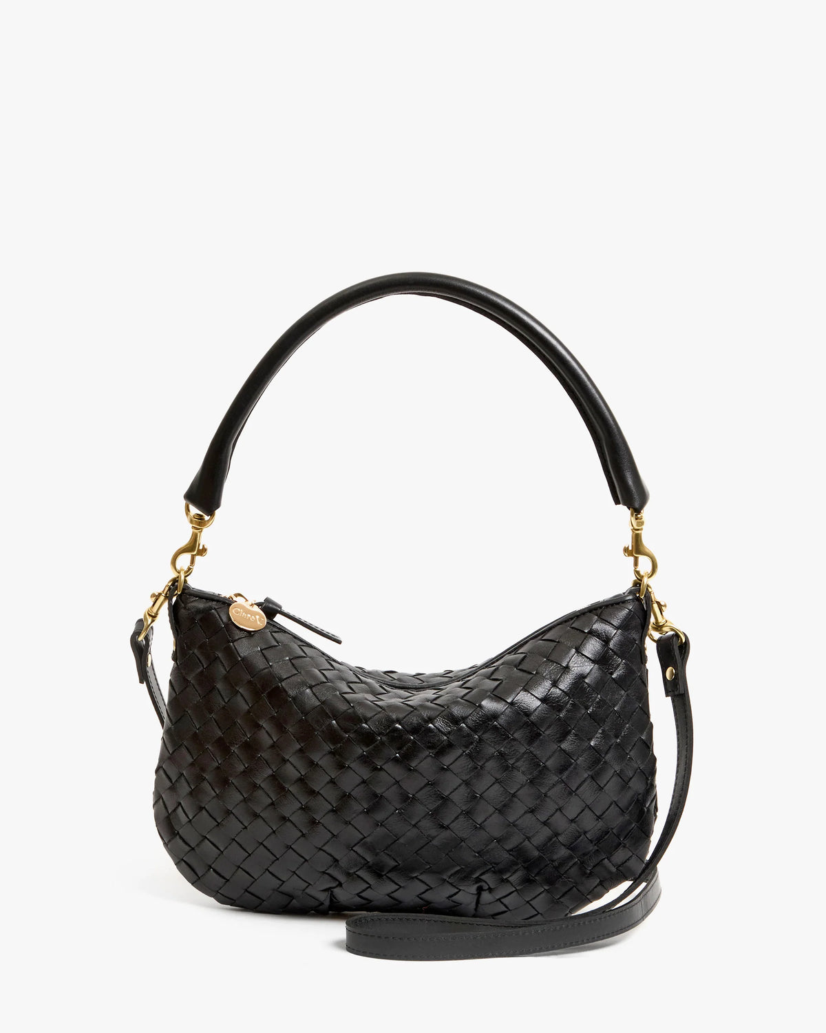 Clare V Petit Moyen Messenger Black Woven Bag