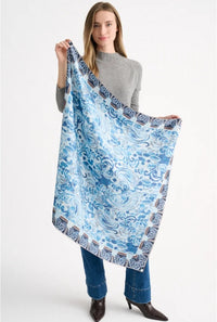 Kinross Paisley Print Silk Scarf