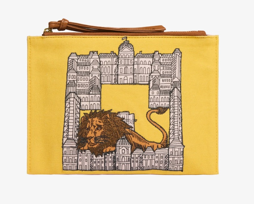 Inoui Editions Embroidered Lion Pouch