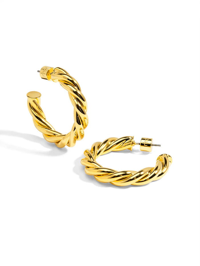 RHO Jewelry Twisted Metal Hoop Earring