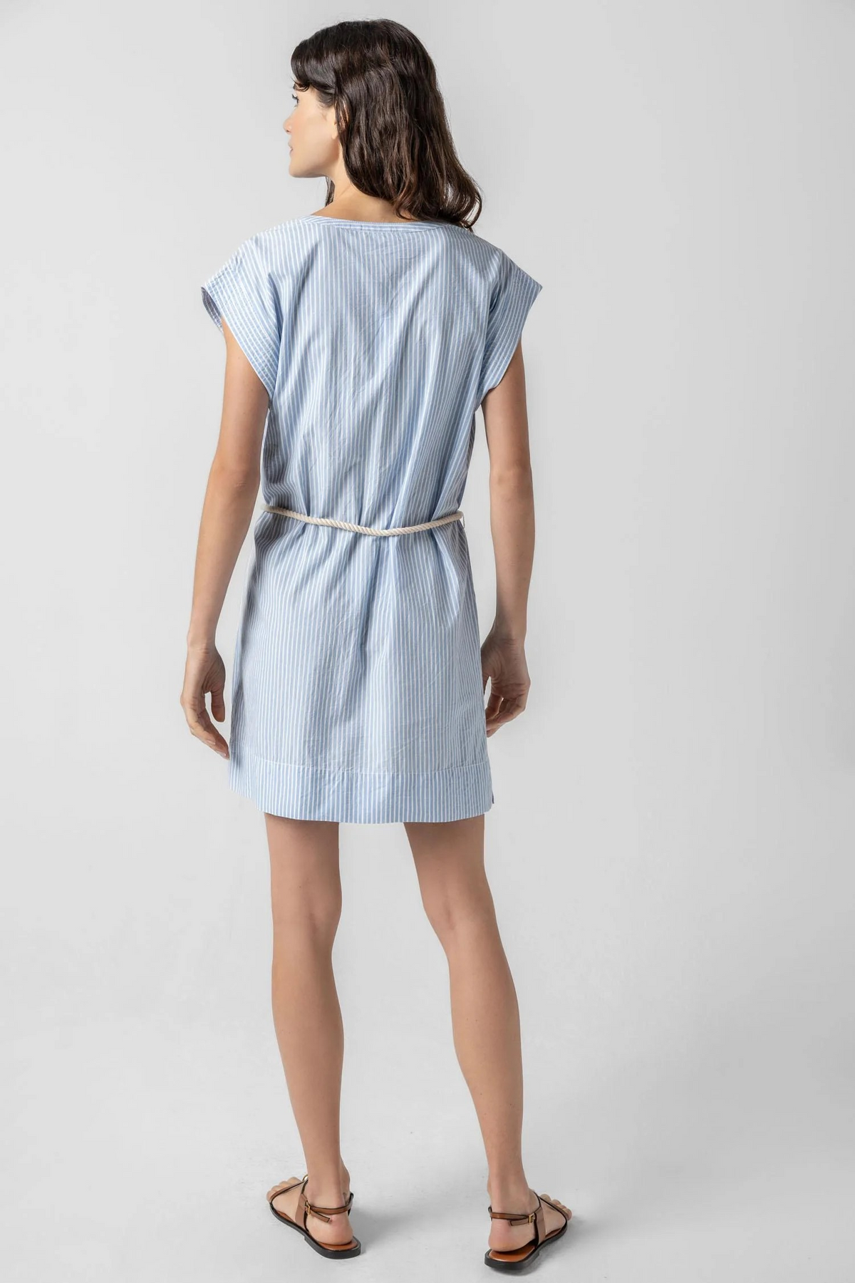 Lilla P Striped Spilt Neck Dress