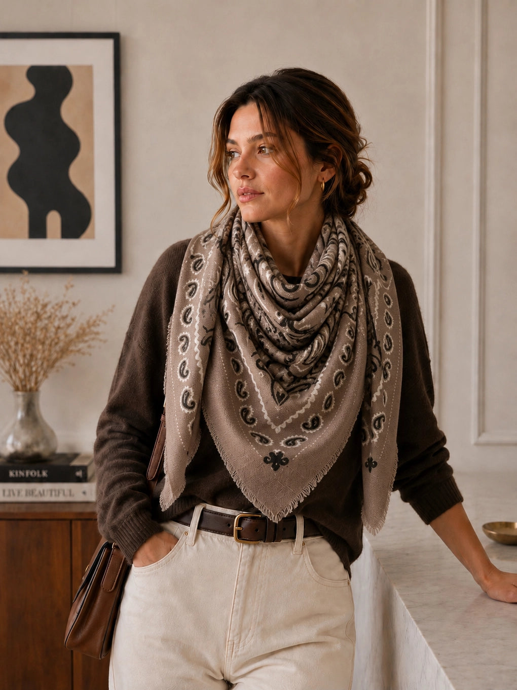 Lineta Bandana Wool Scarf