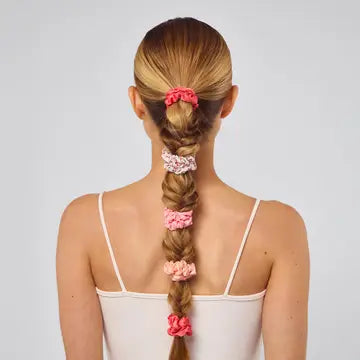 Kitsch Ruched Satin Scrunchies Cherry Blossom 5 Pc Set