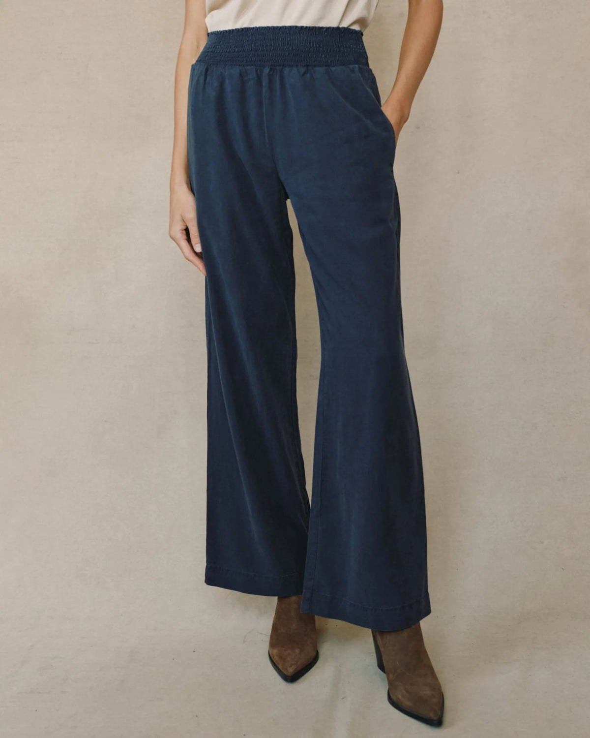 Bella Dahl Smocked Waist Wide Leg Pant
