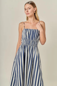 English Factory Striped Sleeveless Maxi Dress