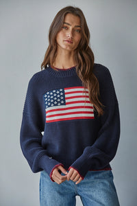 By Together America Flag Crew Sweater