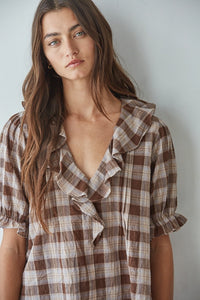 By Together Plaid Ruffle Top
