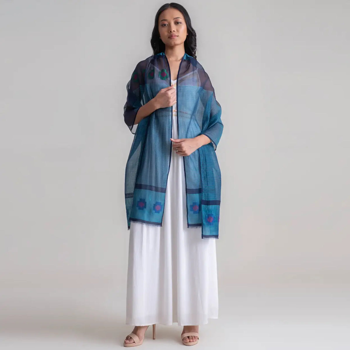 Sadhu Collective Silk Wool Jamdani Scarf