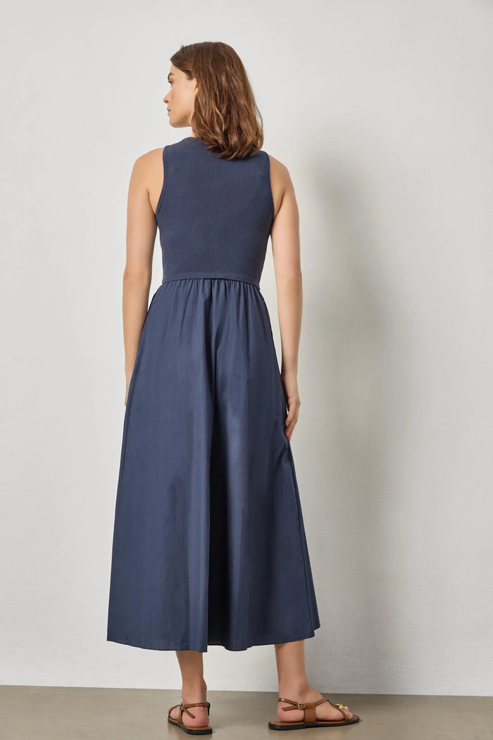 Lilla P Mixed Media Scoop Neck Dress