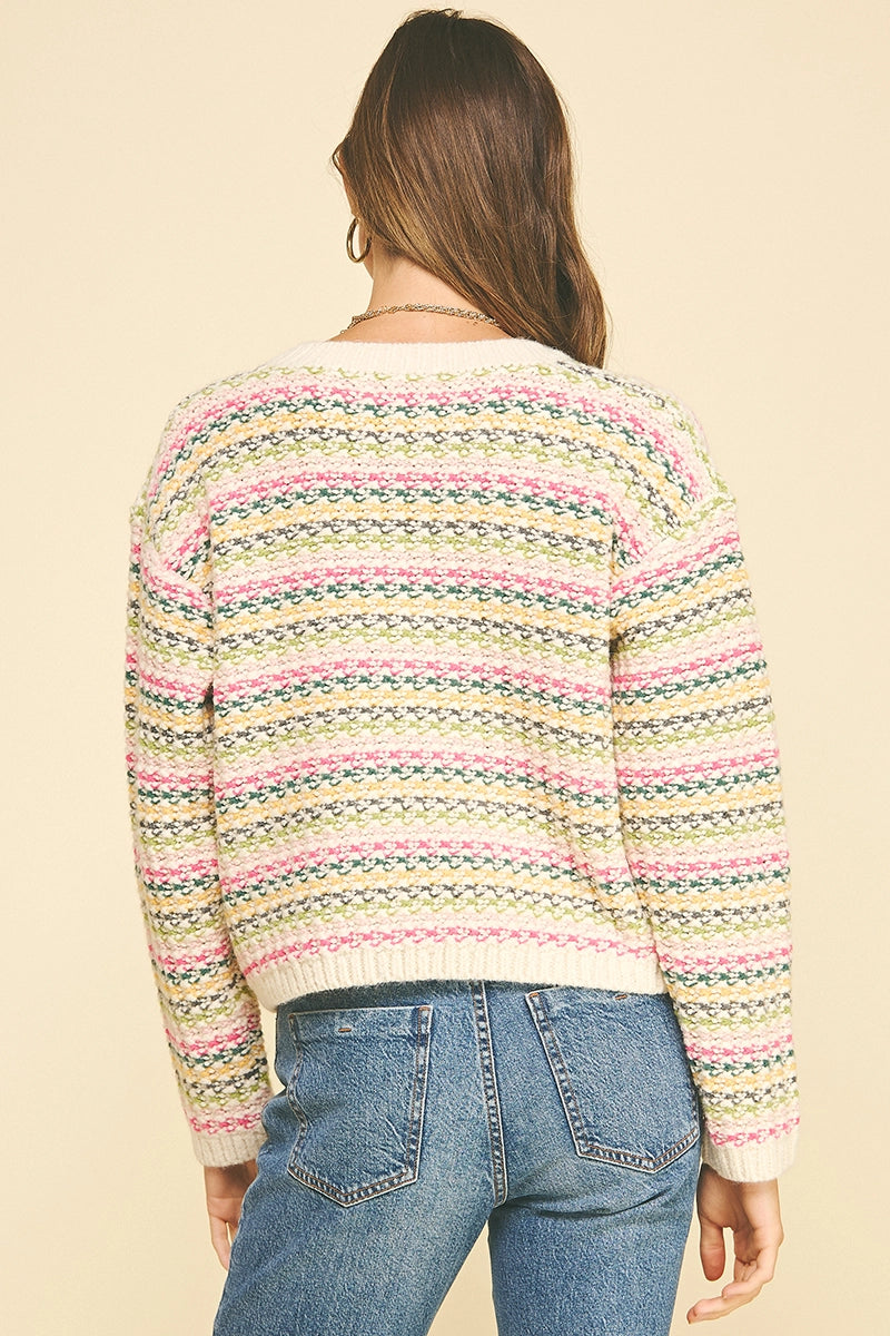 Pinch Multi Stripe Cropped Sweater